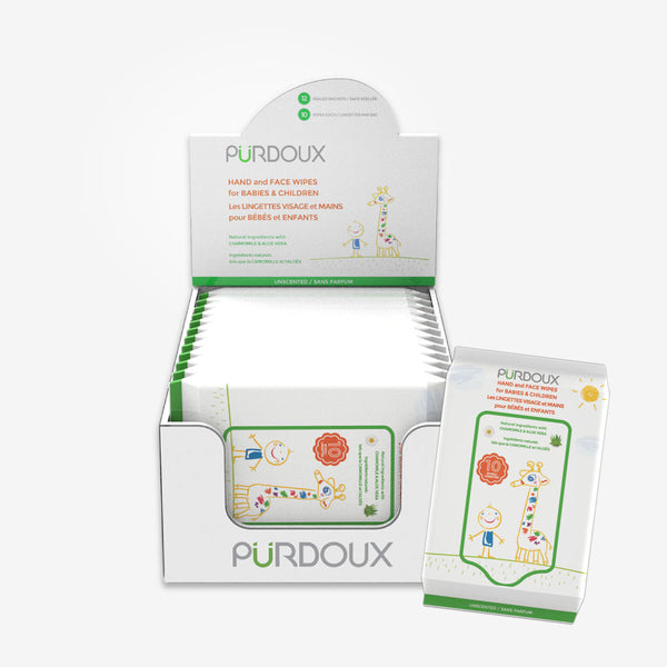 PURDOUX Hand & Face Wipes for Babies & Children